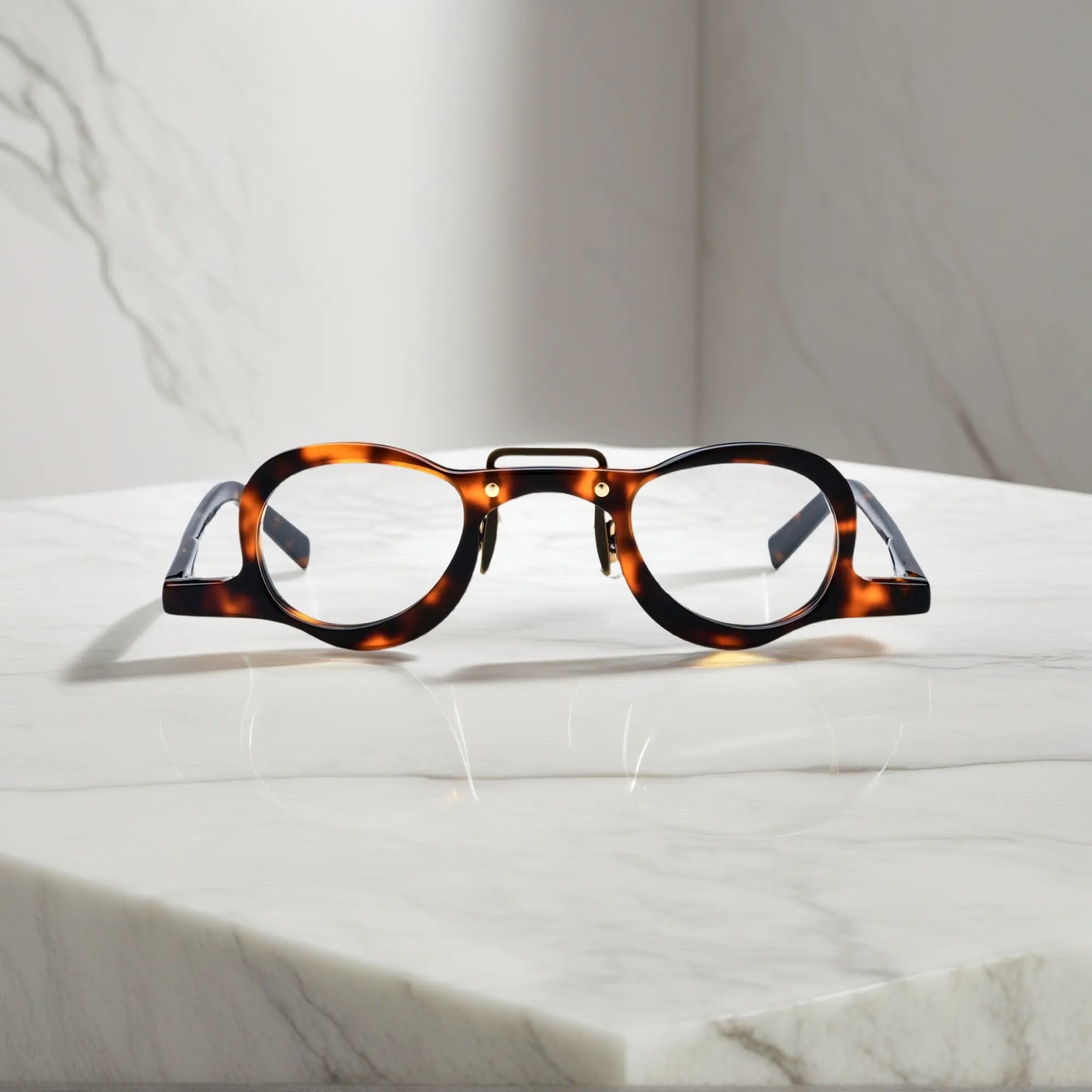VoyueLens™ classic Tortoise shell geometric eyeglasses front view